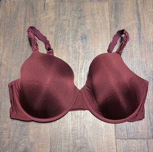 Paramour 42DD Deep Burgundy Bra with Lace Straps